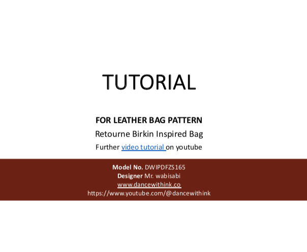 Kraft Leather Bag Pattern - Retourne Beki - DWIPDFZS165