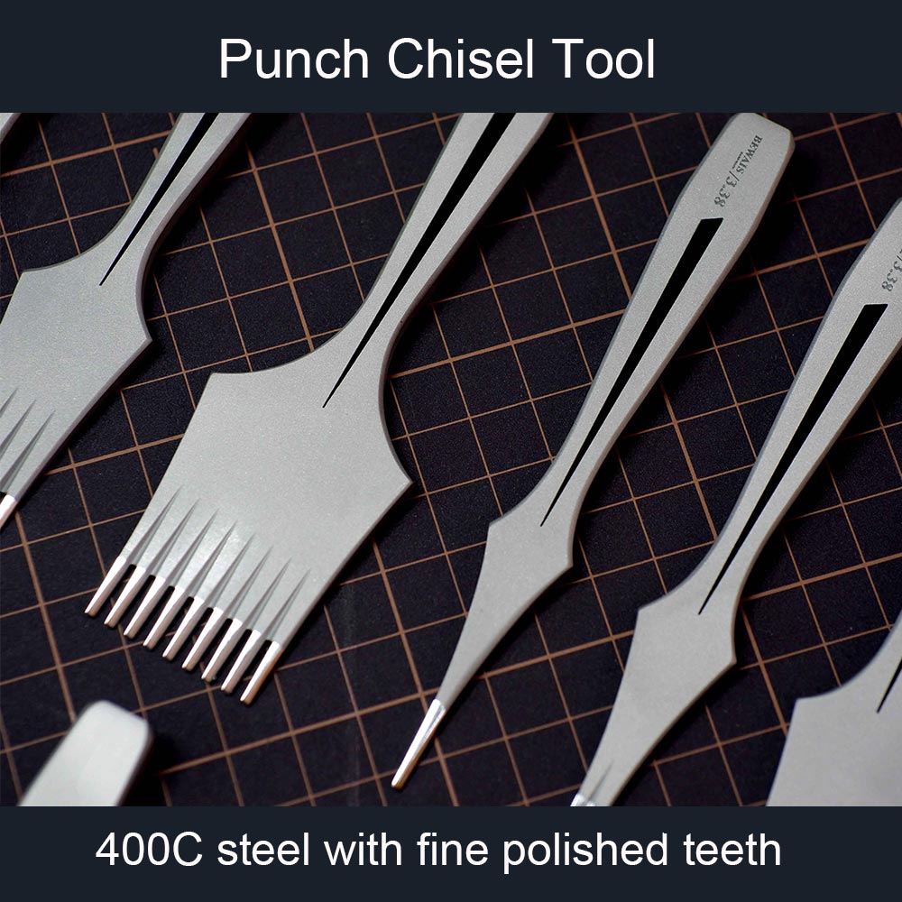 Leather Craft Hexagonal Shaped Pricking Irons | French Style Stitching Lacing Punch Chisel Tool | BEWAIS | FPT230625