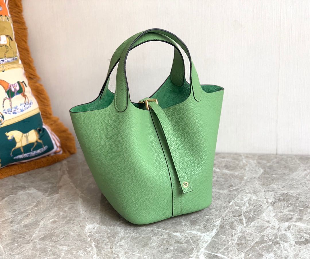 Leather Inspired Picotin Handbag | Designer Leather Handbags Small / Yellow
