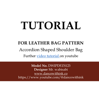 Kraft Leather Bag Pattern - Accordion Shaped Shoulder Bag - DWIPDFZS123