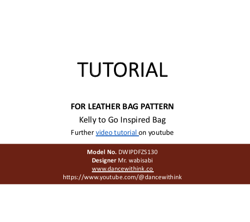 Kraft Leather Bag Pattern - Kerli 2 Go - DWIPDFZS130