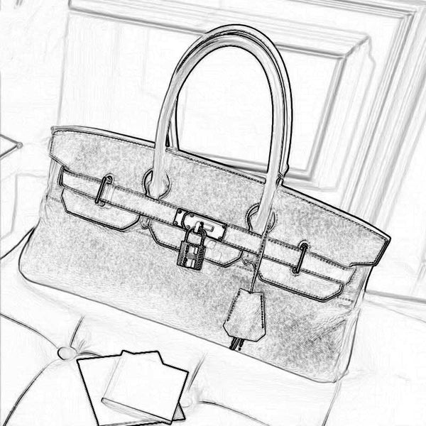 Kraft Leather Bag Pattern - Birkin Shoulder 42 Inspired - DWIPDFZS148