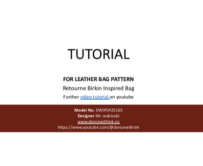Kraft Leather Bag Pattern - Retourne Beki - DWIPDFZS165