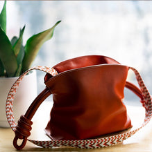 Load image into Gallery viewer, Kraft Leather Bag Pattern | Flamenco Inspired Drawstring Leather Bag | DWIPDFZS188
