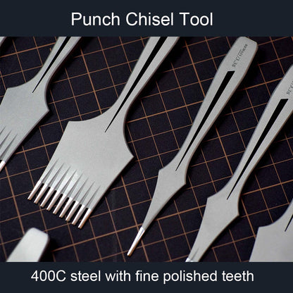 Leather Craft Hexagonal Shaped Pricking Irons | French Style Stitching Lacing Punch Chisel Tool | BEWAIS | FPT230625