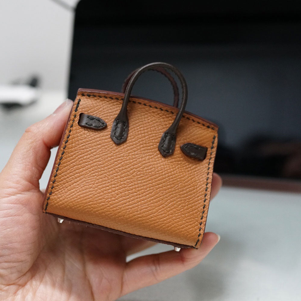 How to Make Mini Hermes Birkin Leather Bag // keychain --- DIY